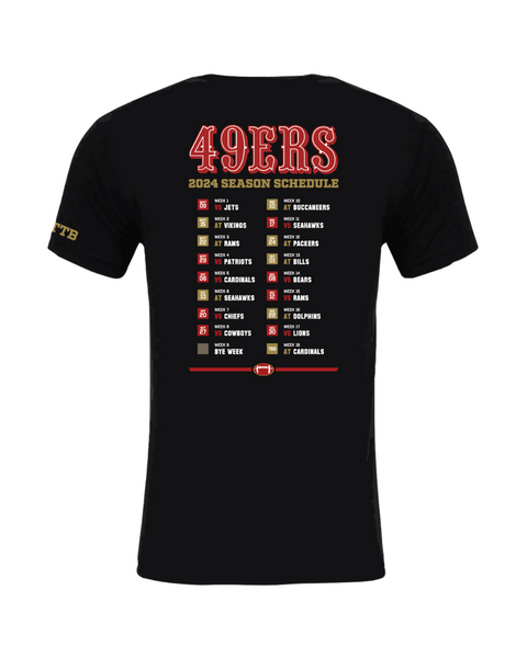 Moonshine Beach x 49ers '24 Schedule T- Shirt - SALE
